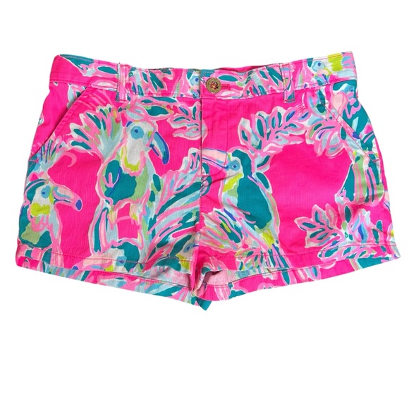 Lilly Pulitzer Other - LILLY PULITZER Mini Callahan Girls Shorts Pink Toucan Can Sz 12 Adjustable Waist